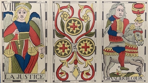 3 kort fra Tarot Flamand De 1780