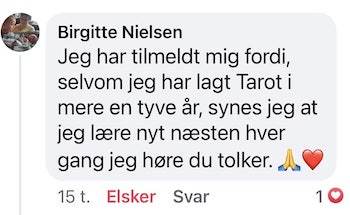 Birgitte udtaler sig om VIP-Klub Tarot
